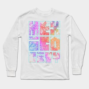 Mexico City Map Typography - Colorful Long Sleeve T-Shirt